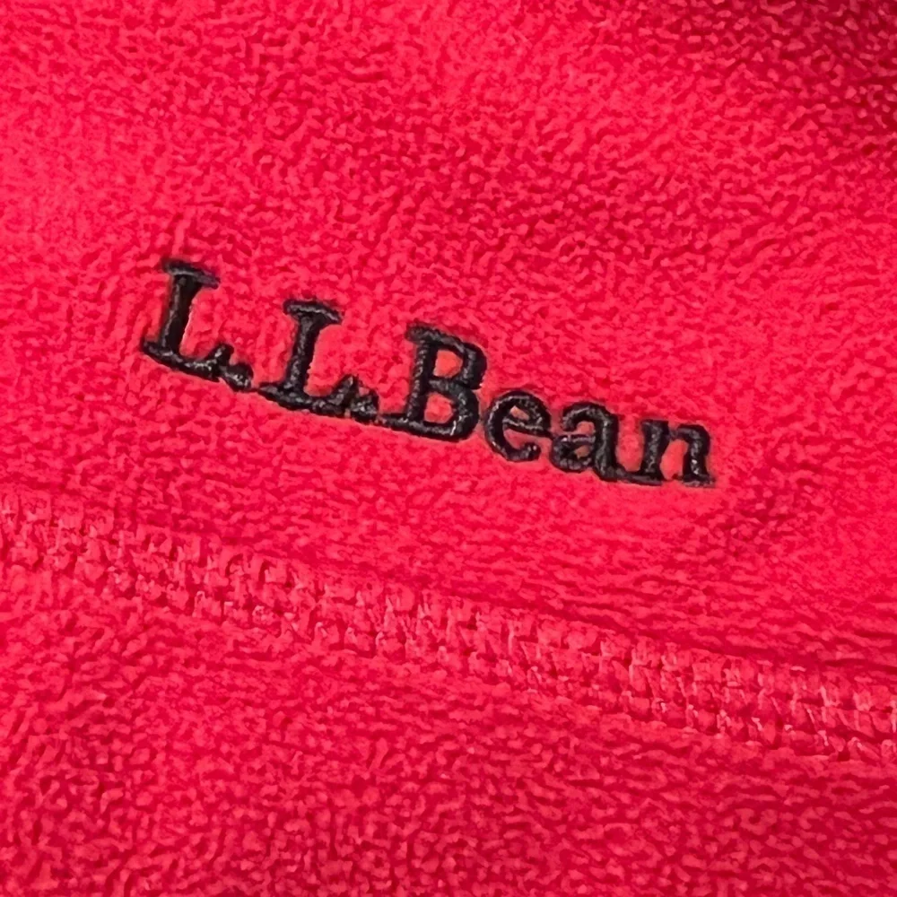 Men’s L.L. Bean Red Embroidered Fleece zip-up Jacket Polartec size large